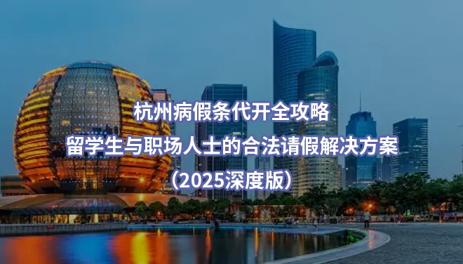 杭州病假条代开全攻略｜留学生与职场人士的合法请假解决方案（2025深度版）