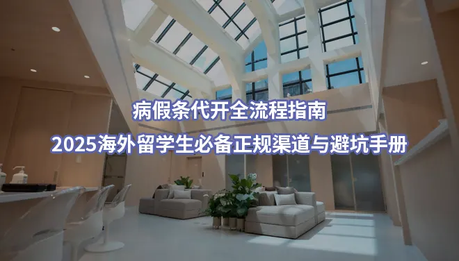 病假条代开全流程指南:2025海外留学生必备正规渠道与避坑手册